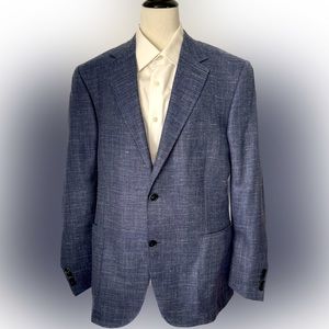 Canali Blue White Weave Wool Blend Men’s Sz 56R Sports Coat / fits like US 42R
